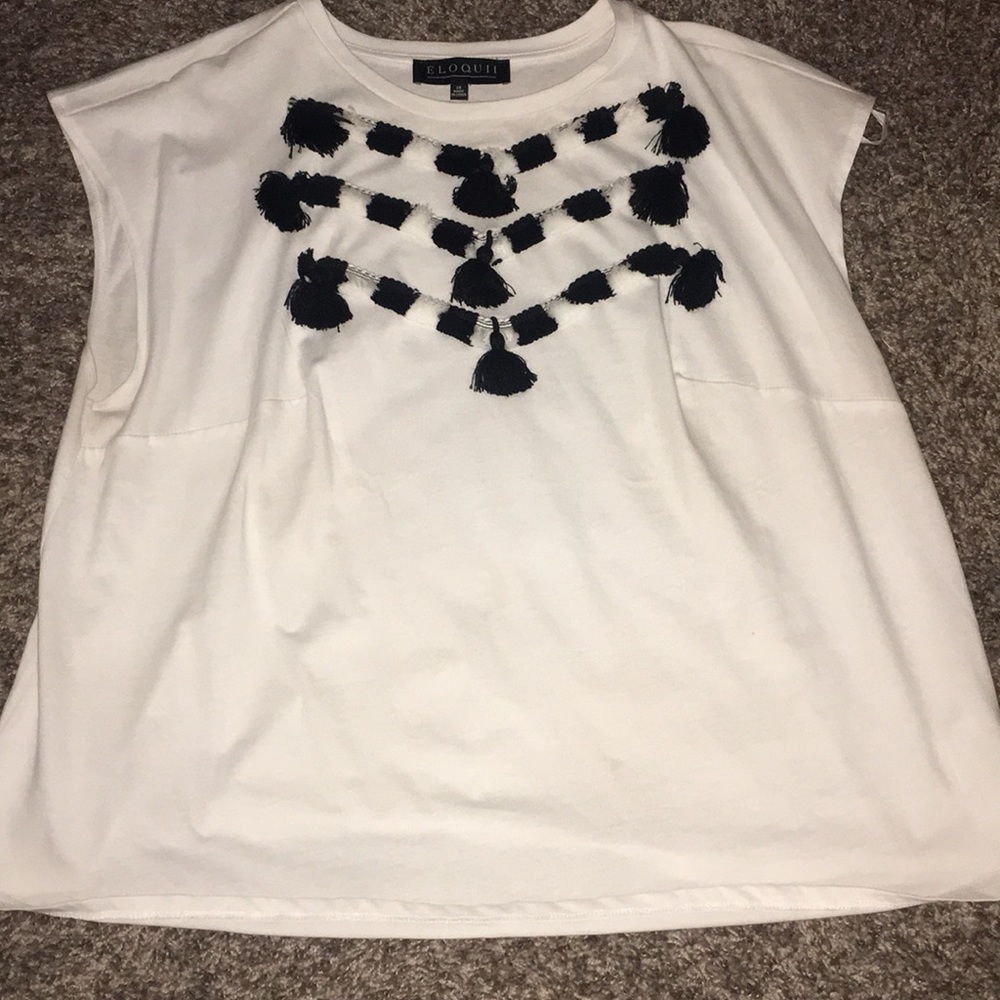 Eloquii Embellished White T-shirt